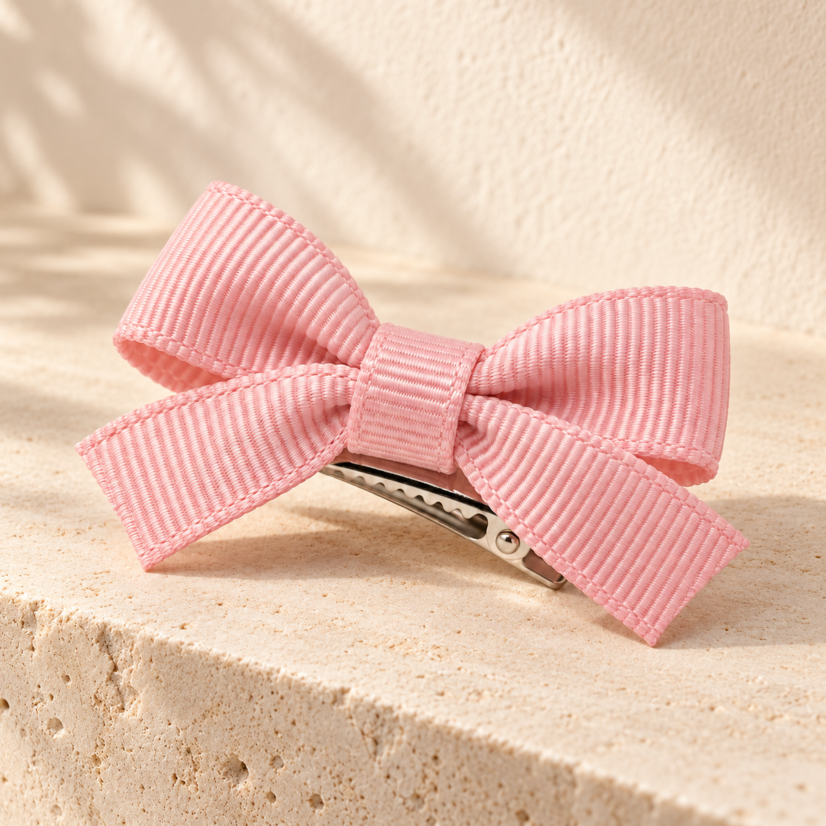Activemere Pink Grosgrain-Style Bow Pet Hair Clip with Metal Alligator Clip