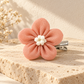 Activemere Coral Flower Pet Hair Clip with White Floral Center & Metal Alligator-Style Clip