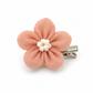 Activemere Coral Flower Pet Hair Clip with White Floral Center & Metal Alligator-Style Clip