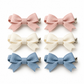 Activemere 6-Piece Ribbed Bow Pet Hair Clip Set in Pink, Cream & Blue