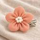 Activemere Coral Flower Pet Hair Clip with White Floral Center & Metal Alligator-Style Clip