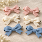 Activemere 6-Piece Ribbed Bow Pet Hair Clip Set in Pink, Cream & Blue