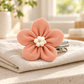 Activemere Coral Flower Pet Hair Clip with White Floral Center & Metal Alligator-Style Clip