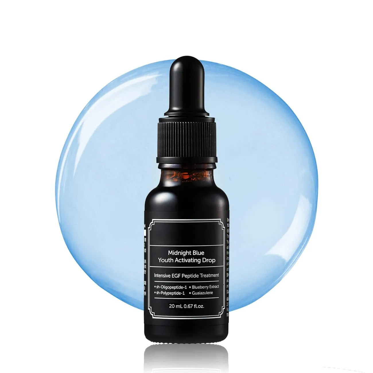 MidnightBlue Youth Activating Drop 0.67 fl oz (20 ml) | Dual EGF,Peptides, Guaiazulene Adenosine, Night Serum, Watery, LightTexture Toner Serum Korean
