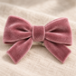 Activemere Dusty Rose Velvet-Look Bow Pet Hair Clip with Metal Alligator-Style Clip