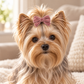 Activemere Dusty Rose Velvet-Look Bow Pet Hair Clip with Metal Alligator-Style Clip
