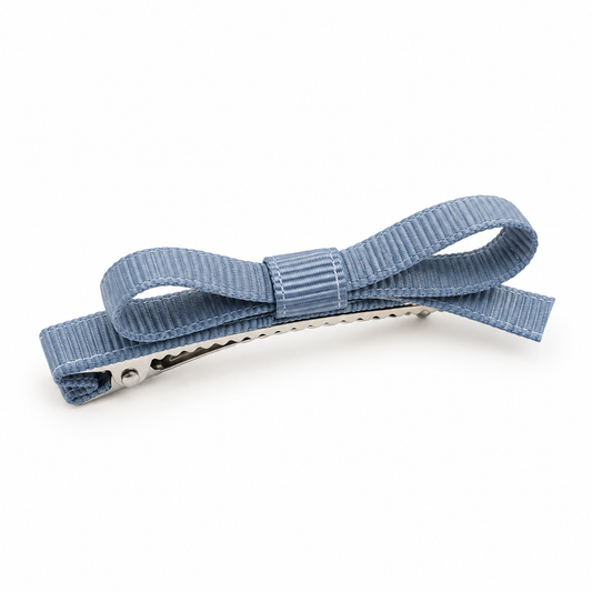 Activemere Dusty Blue Grosgrain Bow Pet Hair Clip with Metal Alligator-Style Clip