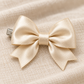 Activemere Champagne Satin-Look Bow Pet Hair Clip with Metal Alligator-Style Clip