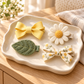 Activemere 4-Piece Garden-Inspired Pet Hair Clip Set with Bow, Daisy, Leaf & Floral Bow