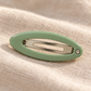 Activemere Sage Green Oval Pet Hair Clip with Silver-Tone Snap Clip