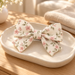 Activemere Cream Floral Bow Pet Hair Clip with Metal Alligator-Style Clip