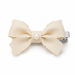 Activemere Champagne Ribbed Bow Pet Hair Clip with Pearl-Look Accent & Metal Alligator-Style Clip