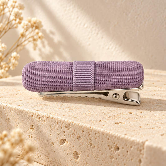 Activemere Lavender Textured Fabric Pet Hair Clip with Metal Alligator-Style Clip