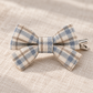 Activemere Blue & Cream Plaid Bow Pet Hair Clip with Metal Alligator-Style Clip