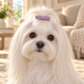Activemere Lavender Textured Fabric Pet Hair Clip with Metal Alligator-Style Clip