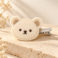 Activemere Cream Bear Face Pet Hair Clip with Silver-Tone Alligator-Style Clip