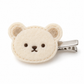 Activemere Cream Bear Face Pet Hair Clip with Silver-Tone Alligator-Style Clip