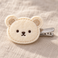 Activemere Cream Bear Face Pet Hair Clip with Silver-Tone Alligator-Style Clip