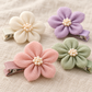 Activemere 4-Piece Floral Pet Hair Clip Set in Pink, Cream, Sage Green & Lavender
