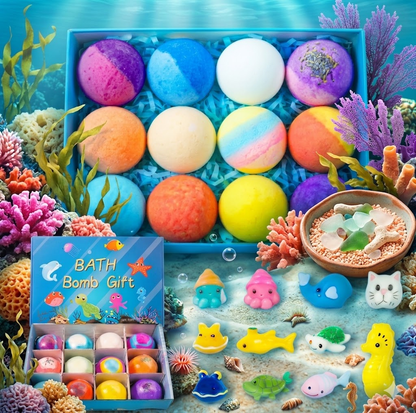 🔥 Limited Time – Save 70% Today 🛫 Gentle Kids Bath Bomb Set – Food-Grade Colors, Surprise Toys & Fun Bath Time Adventures ✈️