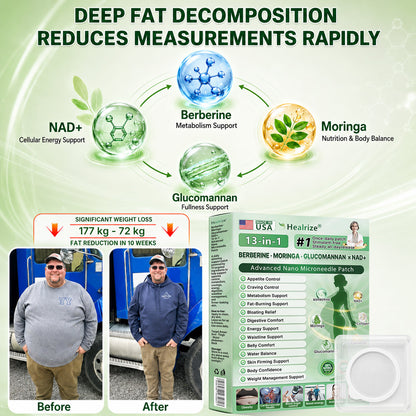 Officially Recommended | 🏆 Healrize® Berberine · Moringa · Glucomannan × NAD+ 13-in-1 Advanced Nano Microneedle Patch👨‍⚕️Once Daily · Visible Support in 7 Days · For Weight, Belly Fat, Loose Skin, Cravings & More💝